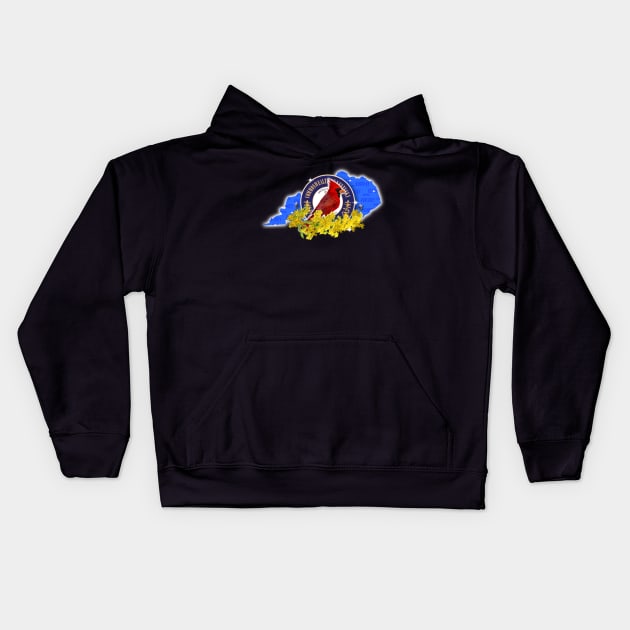 KENTUCKY CARDINAL amongst the GOLDENROD😊 Kids Hoodie by SquishyTees Galore!